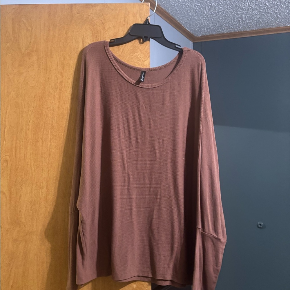 Women's Brown Long Sleeve Top